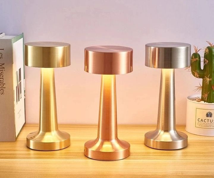 Lámpara Led De Metal Brillante, Luz Noct